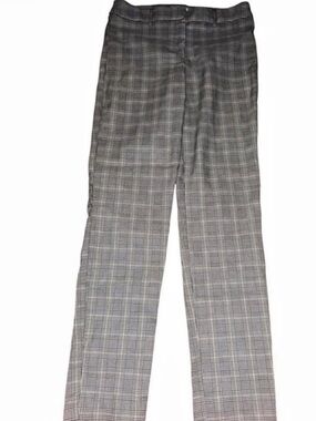 Carolina Belle Plaid Straight Leg Pants in Gray US 8 Like New